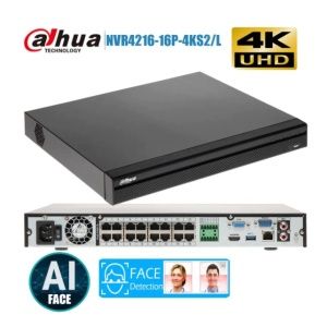 NVR 16CH 16PoE 4K 2HDD.