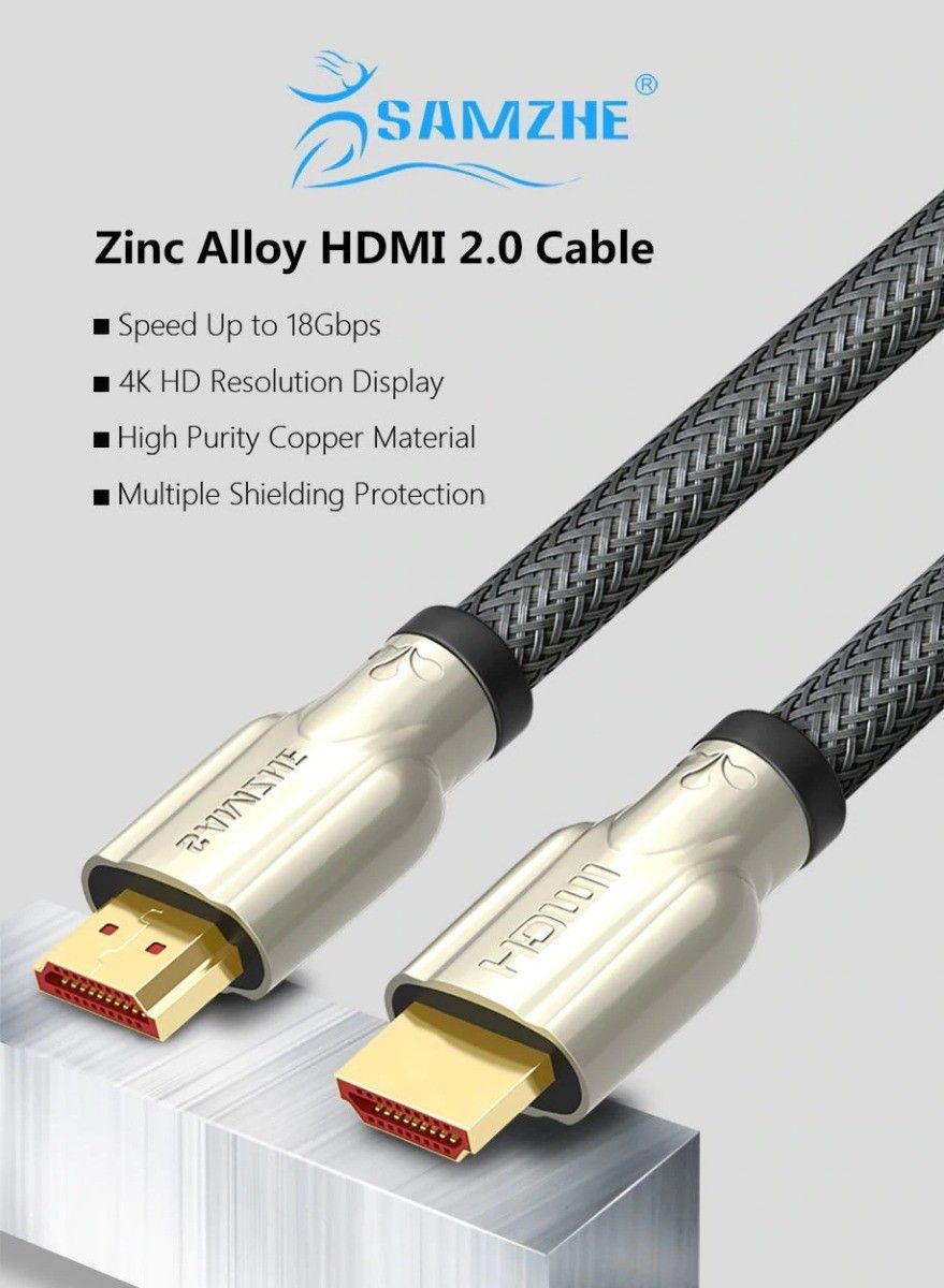 Cable Hdmi 2.0 3d 4k 60fps,18gb,1.5mts Alta Calidad, bañado en Oro