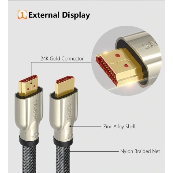 CABLE HDMI 2 METROS CONECTOR BAÑADO EN ORO