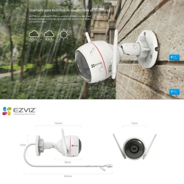 Camara De Seguridad Ezviz Wifi Ip Domo Exterior Inalambrica