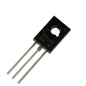 Transistor, BD140, PNP 3 A 80 V HFE:25 SOT-32, 3 pines, Simple Pack 6 Unidades