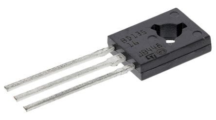 Transistor, BD135, NPN 3 A 45 V HFE:25 SOT-32, 3 pines Pack 6 unidades