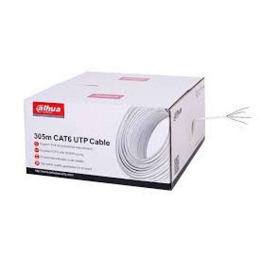 Cable UTP Cat6 305m Sin Halogenos 100%CU 24AWG Blanco.Dahua