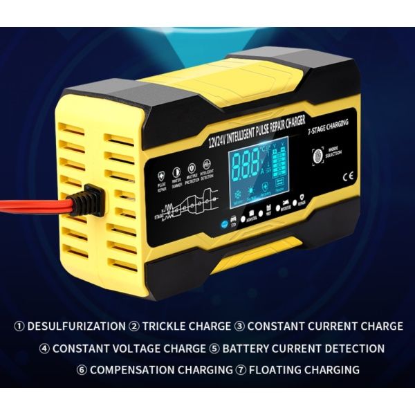 Cargador baterías de GEL/AGM/Plomo acid/auto/moto.12 V/10A, 24 V/5A.