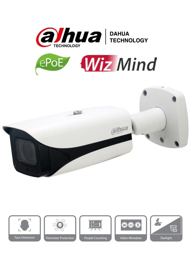 Camara IP serie AI 2MP 5~60MM IP67 IR 200M WDR 120DB IK10 H.265 PoE Slot micro SD.Dahua