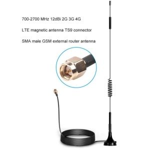 Antena magnética GPRS/GSM,700-2700 MHz, 12dBi, 2G, 3G, 4G, LTE