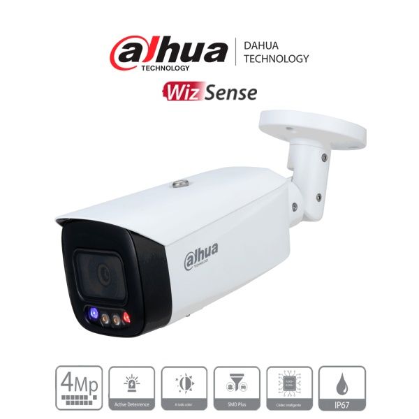 DAHUA-IPC-HFW3449T1-AS-PV-Cámara-IP-Bullet-Smart-Dual-Illumination-TiOC-WizSense-Disuasión-Imagen-principal